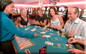 Bonuses People playing poker in casino